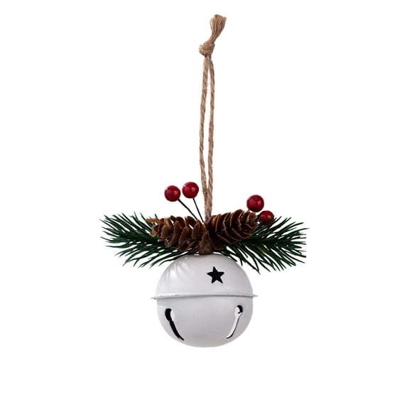 DefiDgd Christmas Iron Small Bells Decorations Pendants,Christmas Tree Pendants Wind Chime with Berries and Pine Cones Pendants Christmas Gifts(D)