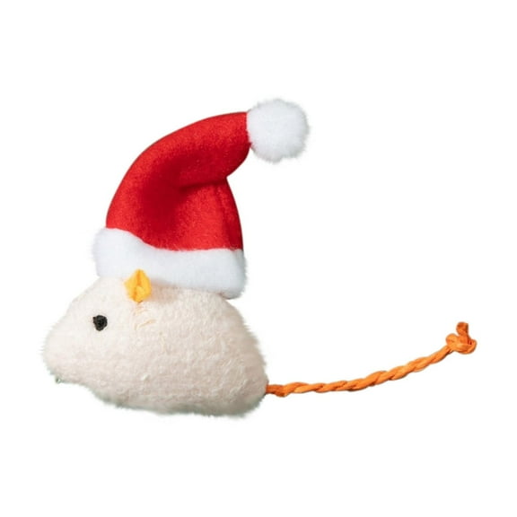 DefiDgd Christmas Mini Mice Toys with Santa Hats,Interactive Cat Toys Cat Kitten Indoor, Christmas Thanksgiving Gift(E)