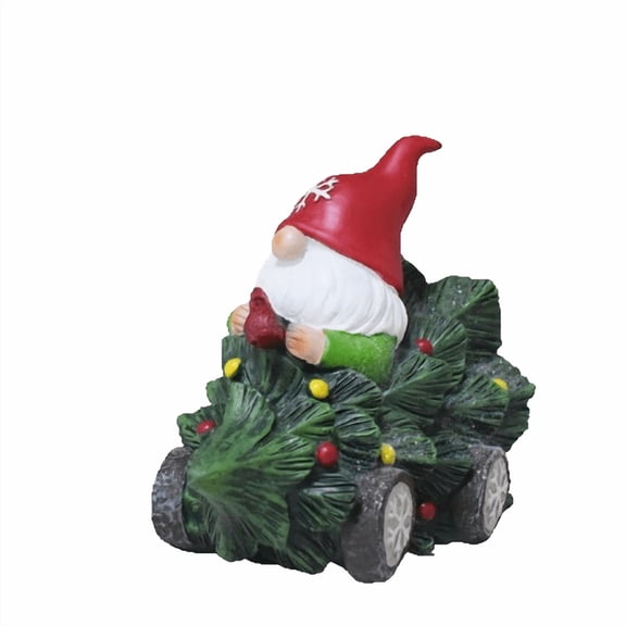 DefiDgd Christmas Resin Santa Claus with Tree Wagon Figurines Decoration,Handmade Christmas Holiday Present,Winter Table Christmas Tree Decorations Bedroom Indoor(A)