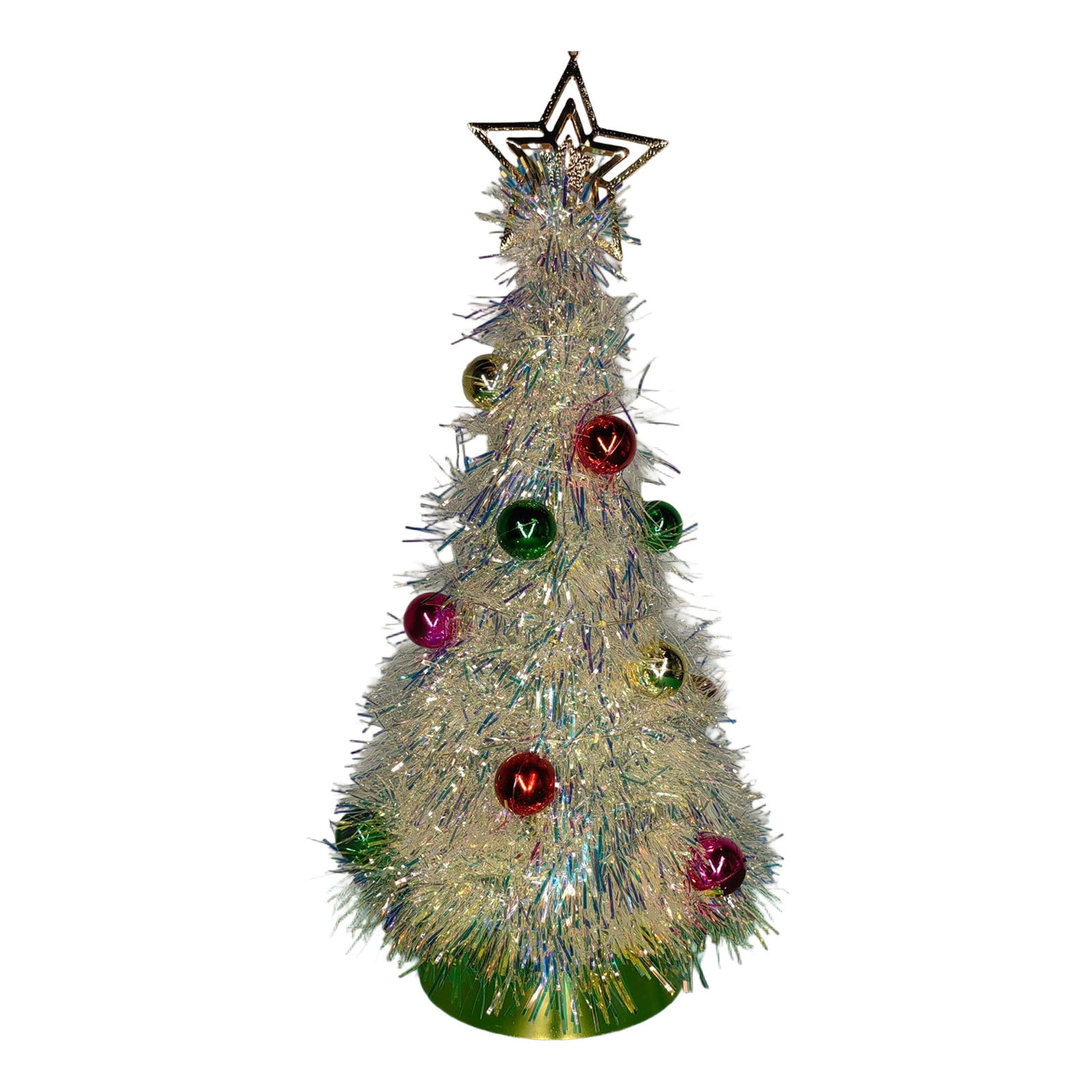 DefiDgd Christmas Small Colorful Tree with Topper Star Table Decoration ...