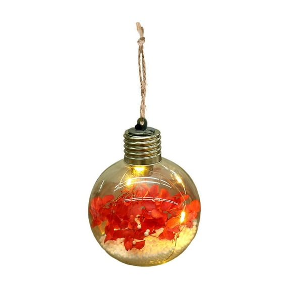 DefiDgd Christmas Small Transparent Balls with LEDs Ornaments Decoration,Glowing Christmas Balls Christmas Decorations for Party,Wedding,Home Decor(Red)