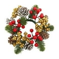 thumbnail image 1 of DefiDgd Christmas Small Wreath Candle Holders Table Decoration,Candle Rings Faux Berries and Pine Cones,for Xmas Table Winter Indoor Centerpiece Table Decorations(B), 1 of 6