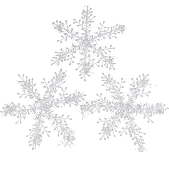 DefiDgd Christmas Snowflake Hanging Ornaments,White Snowflakes Christmas Tree Decorations,Plastic Faux Snow Flakes for Winter Decoration Indoor Outdoor Christmas Tree Holiday Decor(C)