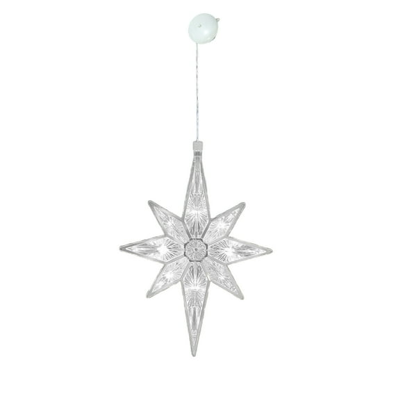 DefiDgd Christmas Suction Cup Lamp Hanging Decorative,Christmas Octagonal Star Pendant,Warm Light,for Living Room, Window, Christmas Tree, Holiday, Home Decor