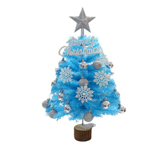 DefiDgd Christmas Tree with Lights,Small Blue Christmas Tree,Mini Tabletop Christmas Tree with Warm-White LED Lights,Decorative Bow and Gift Boxes,Table Tree for Christmas Decoration