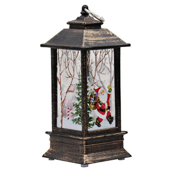 DefiDgd Christmas Vintage Candle Lantern Decoration,Candle light Lantern with LED,for Weddings Western Camping Party Halloween Christmas Decorations(Santa Claus)