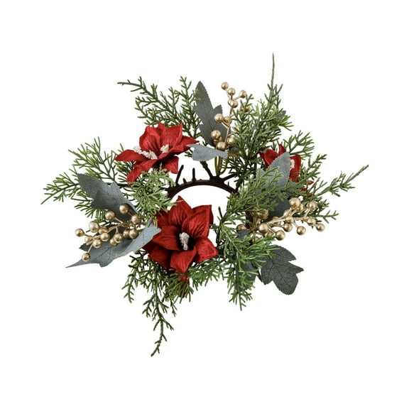 DefiDgd Christmas Wreath Candle Holder Fall Table Decorations,Table Centerpiece Wreaths for Thanksgiving Farmhouse Autumn Party Home Window Chair Wall Indoor Decorations(Green#1)