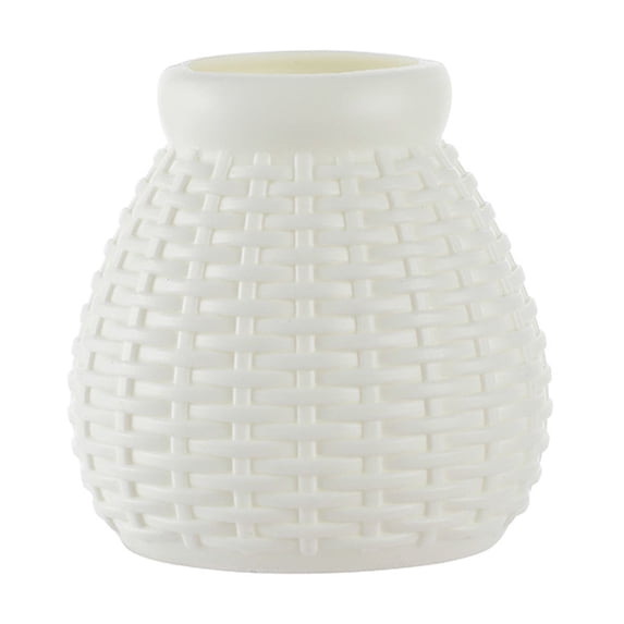 DefiDgd Creatives Faux Ceramic Vase,Ruffled and Wave Texture Style Flower Vase Table Centerpieces Flower Container for Bedroom Kitchen Home and Office Decor(Style B,White)