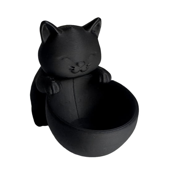 DefiDgd Cute Cat Succulent Planter Pot,Small Animal Flower Bowl,Decorative Mini Plant Container for Indoor Desktop Tabletop Greenery Display Home Decoration(Black)