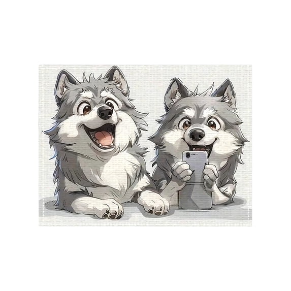 DefiDgd Cute Dogs Animals Pattern Placemats,Washable Resistant Non-Slip Table Mats Tableware Place Mats for Home Kitchen Party Dining Home Decor(C)