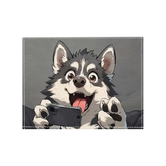 DefiDgd Cute Dogs Animals Pattern Placemats,Washable Resistant Non-Slip Table Mats Tableware Place Mats for Home Kitchen Party Dining Home Decor(D)