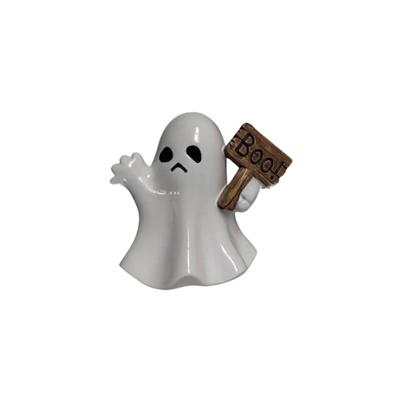 DefiDgd Cute Ghost Holding Pumpkin Resin Tabletop Figurine,Spooky Desktop Ornament for Halloween Mantel Bedroom Farmhouse Indoor Home Party Holiday Decor(C)