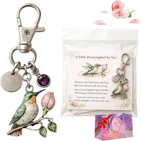 DefiDgd Cute Hummingbird Keychain,Metal Key Ring Animals Bird Gifts for Festival Birthday,Car Keys Wallet Backpack Accessories Decoration(B)