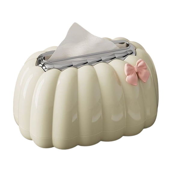 DefiDgd Cute Pumpkin Shaped Tissue Box Holder Household Napkin Dispenser,Rectangular Tabletop Paper Towel Storage Organizer for Home Living Room Bedroom Office Kitchen Decor(B)