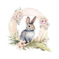 thumbnail image 1 of DefiDgd Easter Bunny Flower 26 Letters Hanging Ornament,2D Flat Acrylic Personalized A-Z Alphabet Ornaments for Easter Spring Party Window Home Hanging Decoration(Q), 1 of 5