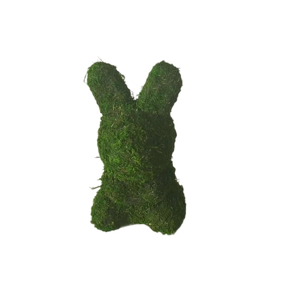 DefiDgd Easter Green Moss Style Bunny Sculpture,Flocked Velvet Bunny Ornaments for Spring Party Table Home Decoration,Festival Gift(A)