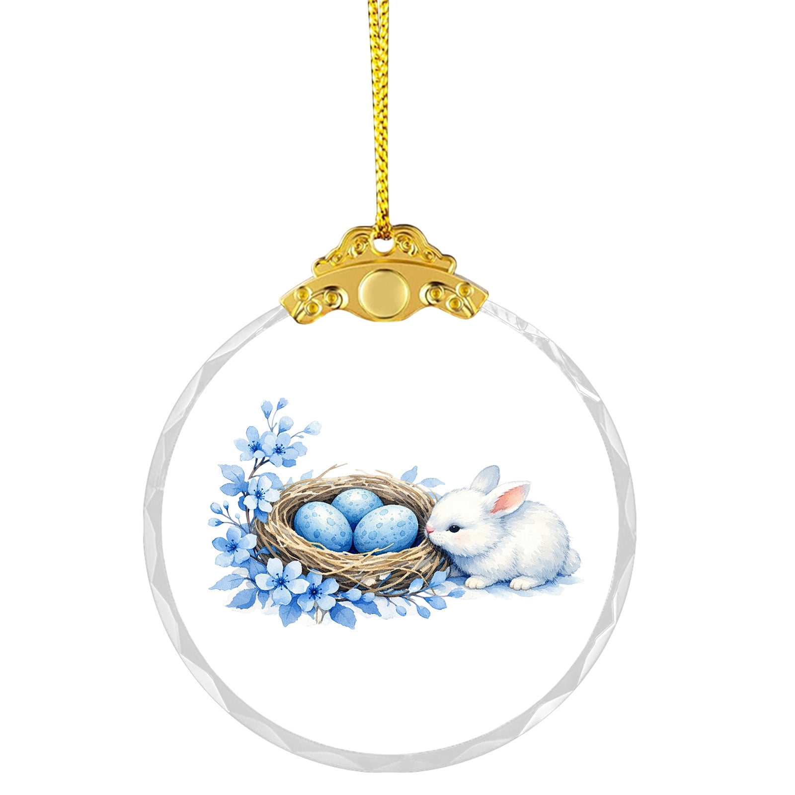 Easter Rope DefiDgd Easter Round Pendant with Golden Top and Hanging Ropes,2D Flat ...