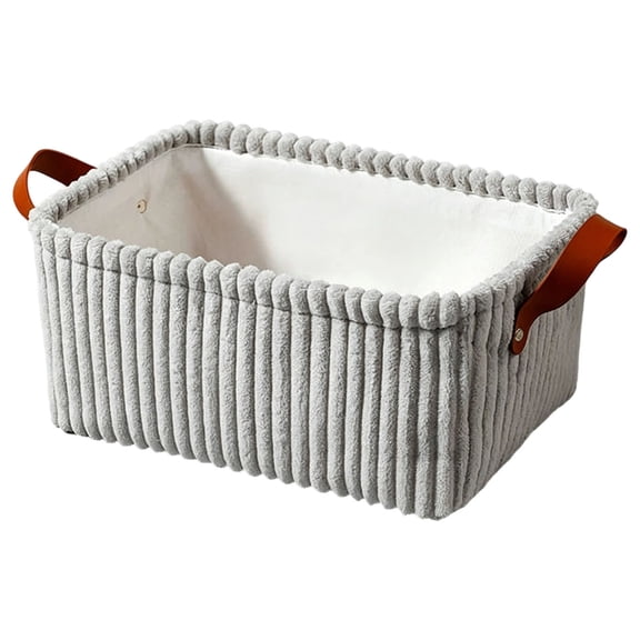 DefiDgd Fabric Storage Bin Box with Handle,Foldable Stackable Storage Basket for Closet Shelves Wardrobe Office Home Storage Basket(Gray)