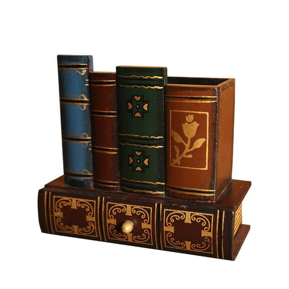 DefiDgd Fake Book Storage Box,Multiple Compartments Book Shaped Storage Box Vintage Faux Containers Decor for Home Office Bookshelf Coffee Table Storage