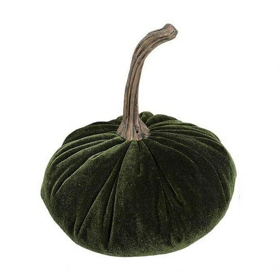 DefiDgd Fall Faux Velvet Pumpkins Home Ornament,Flocked Fake Pumpkin for Fall Harvest Thanksgiving Home Kitchen Farmhouse Table Centerpiece Decoration(Green)