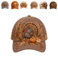 thumbnail image 1 of DefiDgd Fall Pumpkin Turkey Embroidered Baseball Cap,Vintage Rustic Style Washable Adjustable Hat for Man Women Fall Thanksgiving Daily Outdoor Holiday Party Headwear Accessories(J), 1 of 6