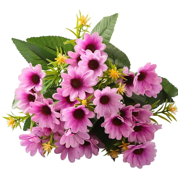 DefiDgd Faux Daisy Flowers Bouquet Decor,Fake Flowers Silk Daisy with Long Stems,Faux Plant Flower Decor for Spring Home Decor Table Centerpiece Garden Porch Window Arrangement(Hot Pink)