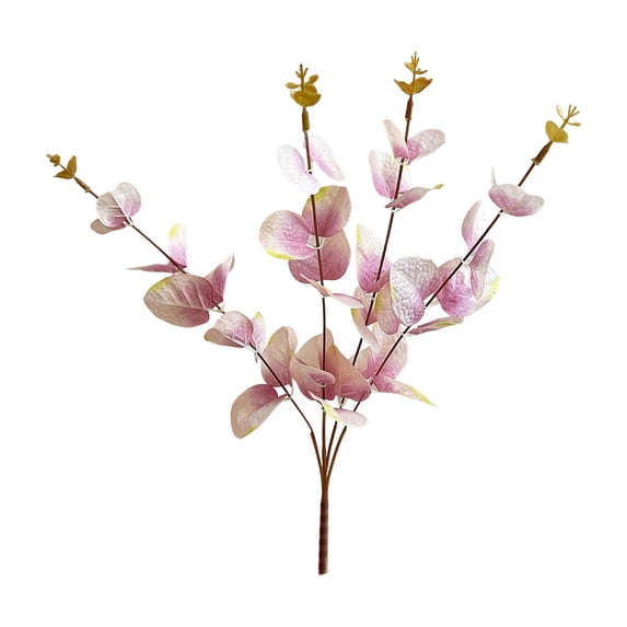 DefiDgd Faux Eucalyptus Leaf Stems Bulk Green Plant Branches,Long Lasting Decorative Picks for Vase Arrangements,Wedding Centerpieces Office Table Home Floral Display Decoration(Pink)