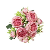 DefiDgd Faux Peonies Rose Flower Bouquet,Silk Flowers for Home Decor Indoor Floral Arrangements Dining Table Centerpieces for Kitchen Bridal Wedding Party Decor(J)