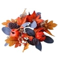 thumbnail image 1 of DefiDgd Faux Pumpkin Maple Leaf Candle Ring Wreath,Fall Decorative Floral Candle Holder Ring for Thanksgiving Halloween Dining Table Centerpiece Mantel Farmhouse Home Party Decor(E), 1 of 8