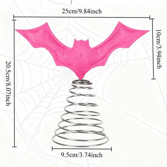 DefiDgd Felt Bat Spring Tree Topper,Freestanding Lightweight Spooky Decor for Halloween Farmhouse Table Treetop Mantel Shelf Indoor Holiday Party Home Decoration(Pink)
