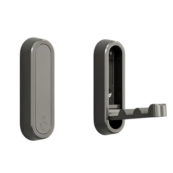 DefiDgd Folding Wall Coat Hooks,Metal Wall Hooks for Hanging with Adhesive No Drilling,Flip Down Heavy Duty Hooks Robe Hook Wall Mounted for Clothes(Gray)