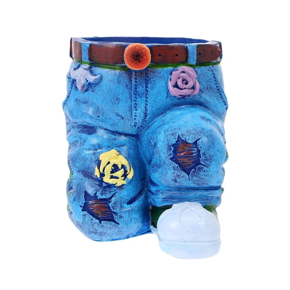 DefiDgd Garden Denim Jeans Planter Statue Ornaments,Denim Jeans Resin Flower Pot Decorative Planter for Outdoor Indoor Lawn Home Living Room Decor(C)