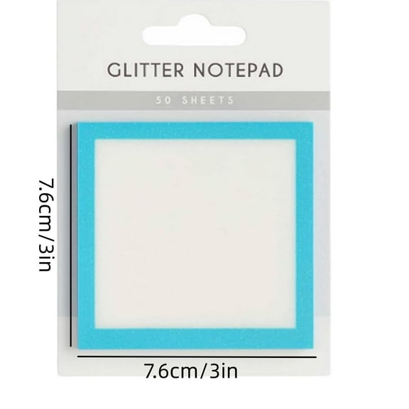 DefiDgd Glitter Notepad Sticky Notes,Self Adhesive Transparent Sticky Note,Clear Post It Notes Pastel,Small to Do List,for Book Tabs,Study Supplies(Blue)