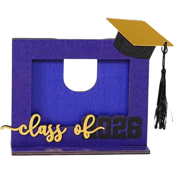 DefiDgd Graduation Picture Frame,Bachelor Cap Tassel Graduation Photo Frame,Graduation Ceremony Party Decorations and Keepsake Gift for College Classmate(Blue)
