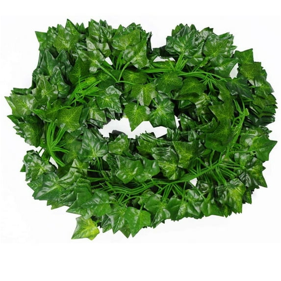 DefiDgd Green Garland Fake Ivy Rattan Hanging Decoration,Greeny Leaves Decorative Vine,for Table Wedding Backdrop Arch Wall Party Mantle Festival Decor(B)