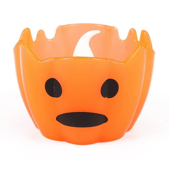 DefiDgd Halloween Candles Lights,Flickering Flameless Pumpkin Lantern Lights,Battery Operated LED Candles Lights for Halloween Fall Table Decorations(D)