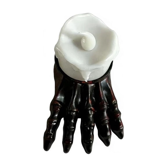 DefiDgd Halloween Skeleton Foot Electronic Candle Gothic Light,Spooky Skeleon Tabletop Night Light Decor for Home Mantel Shelf Bedroom Living Room Party Holiday Decoration(A)