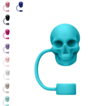thumbnail image 1 of DefiDgd Halloween Skull Shaped Straw Cover,Reusable Silicone Dust Proof Straw Cap Fits 10mm Straws for Halloween Drinkware Holiday Party Home Decor, 1 of 5