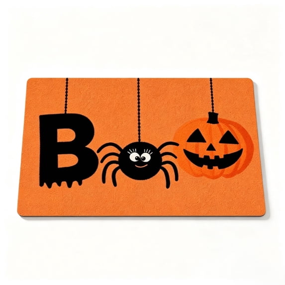 DefiDgd Halloween Welcome Doormat,Non Slip Coir Front Entrance Rug,Seasonal Holiday Printed Indoor Outdoor Mat for Home Kitchen Bathrrom Entryway Decorative Mat(Orange)