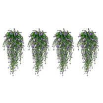 DefiDgd Hanging Faux Violet Flower Plants Baskets for Spring Outdoor Decoration Home Garden Yard Wedding Indoor Outdoor(J)