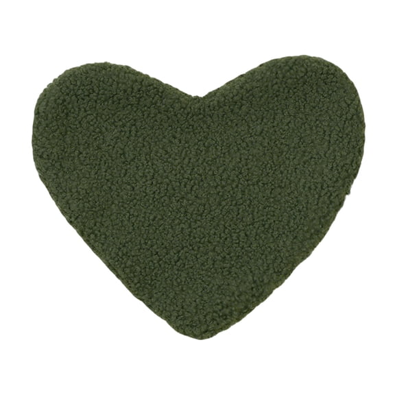 DefiDgd Heart Shaped Solid Color Placemats,Velvet Heart Non Slip Heat Resistant Place Mats for Valentine's Day Indoor Outdoor Party Table Decoration(Army Green)