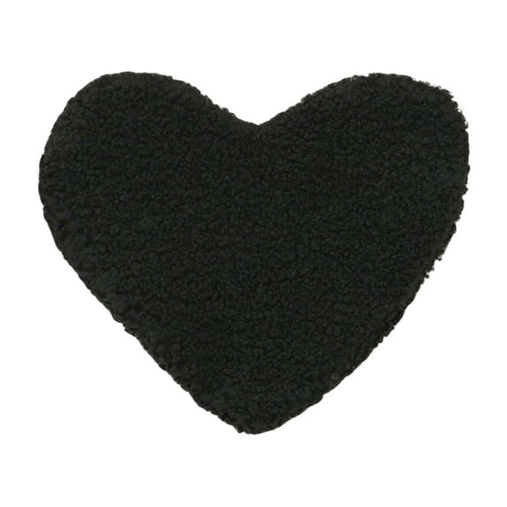 DefiDgd Heart Shaped Solid Color Placemats,Velvet Heart Non Slip Heat Resistant Place Mats for Valentine's Day Indoor Outdoor Party Table Decoration(Black)