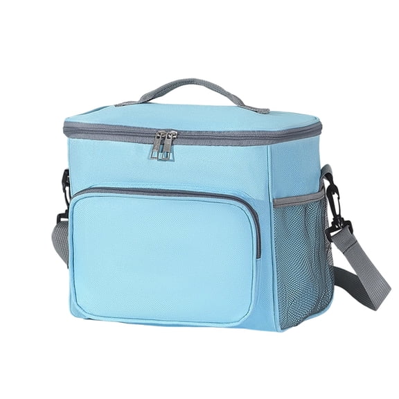 DefiDgd Insulated Foil Tote Bag Thickened Lunch Pouch,Lightweight Handheld Portable Food Storage for Workers Office Home Suppies(Light Blue)