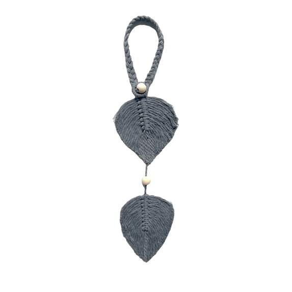 DefiDgd Leaf Shaped Curtain Tiebacks,Adjustable Cotton Curtain Holdbacks Ties, Farmhouse Theme Decor for Curtain Indoor Ourdoor Decoration(Gray)