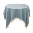 thumbnail image 1 of DefiDgd Linen Rectangle Table Cloth with Tassel,Waterproof Farmhouse Burlap Tablecloths for Kitchen Dining Coffee Table Indoor Holiday Party Decor(Blue), 1 of 6