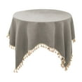 thumbnail image 1 of DefiDgd Linen Rectangle Table Cloth with Tassel,Waterproof Farmhouse Burlap Tablecloths for Kitchen Dining Coffee Table Indoor Holiday Party Decor(Gray), 1 of 6