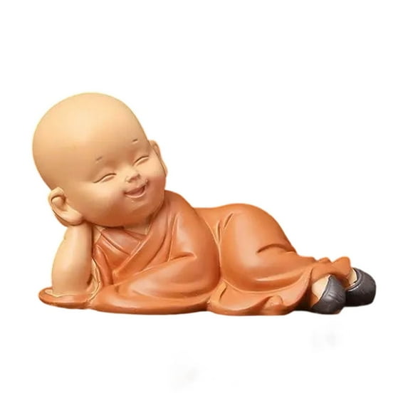 DefiDgd Little Monk Resin Ornaments,Cute Small Monk Statues,for Home Office Table Decoration,Potted Plant Decoration,Living Room,Shelf Decor,Gift(A)