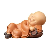 DefiDgd Little Monk Resin Ornaments,Cute Small Monk Statues,for Home Office Table Decoration,Potted Plant Decoration,Living Room,Shelf Decor,Gift(C)