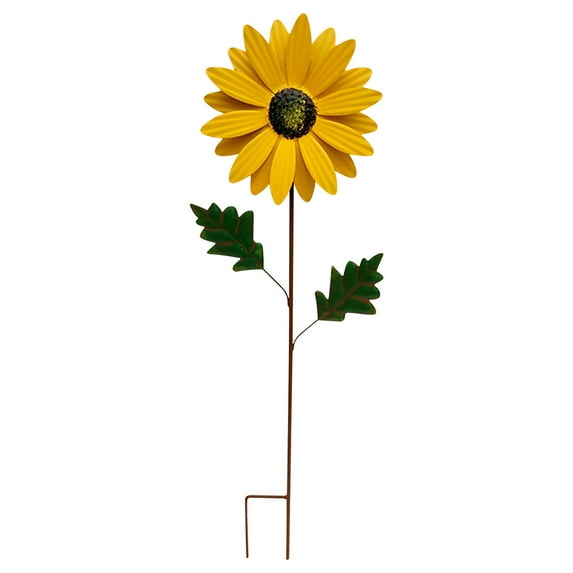 DefiDgd Metal Flower Decorative Garden Stakes,Outdoor Garden Decor Flower Yard Stakes,for Yard Porch Lawn Pathway Pot Decorations(Yellow)