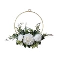 thumbnail image 1 of DefiDgd Metal Hanging Flower Wreath for Front Door,Vintage Layered Faux Rose Floral Wreaths Hoop for Outside Home Porch Wall Window Wedding Party Decoration(White), 1 of 6